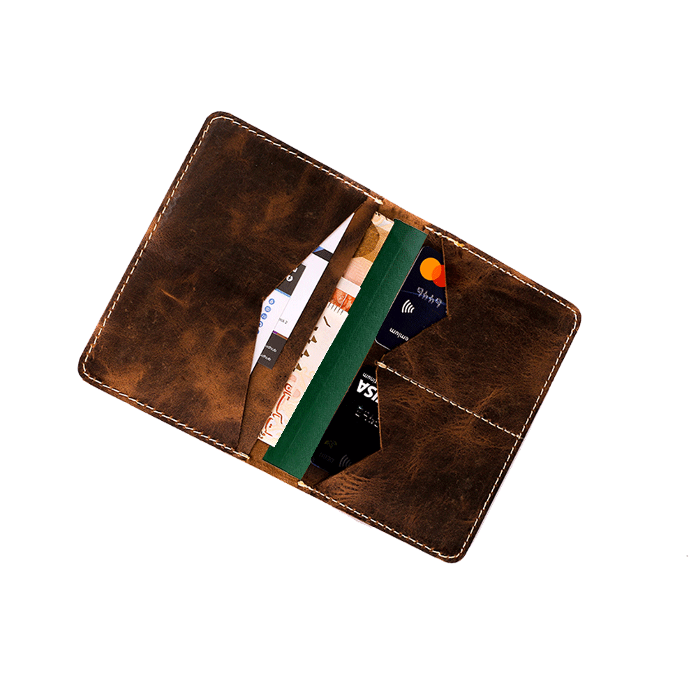 Sonic - BIFOLD PASSPORT COVER WALLET Brown