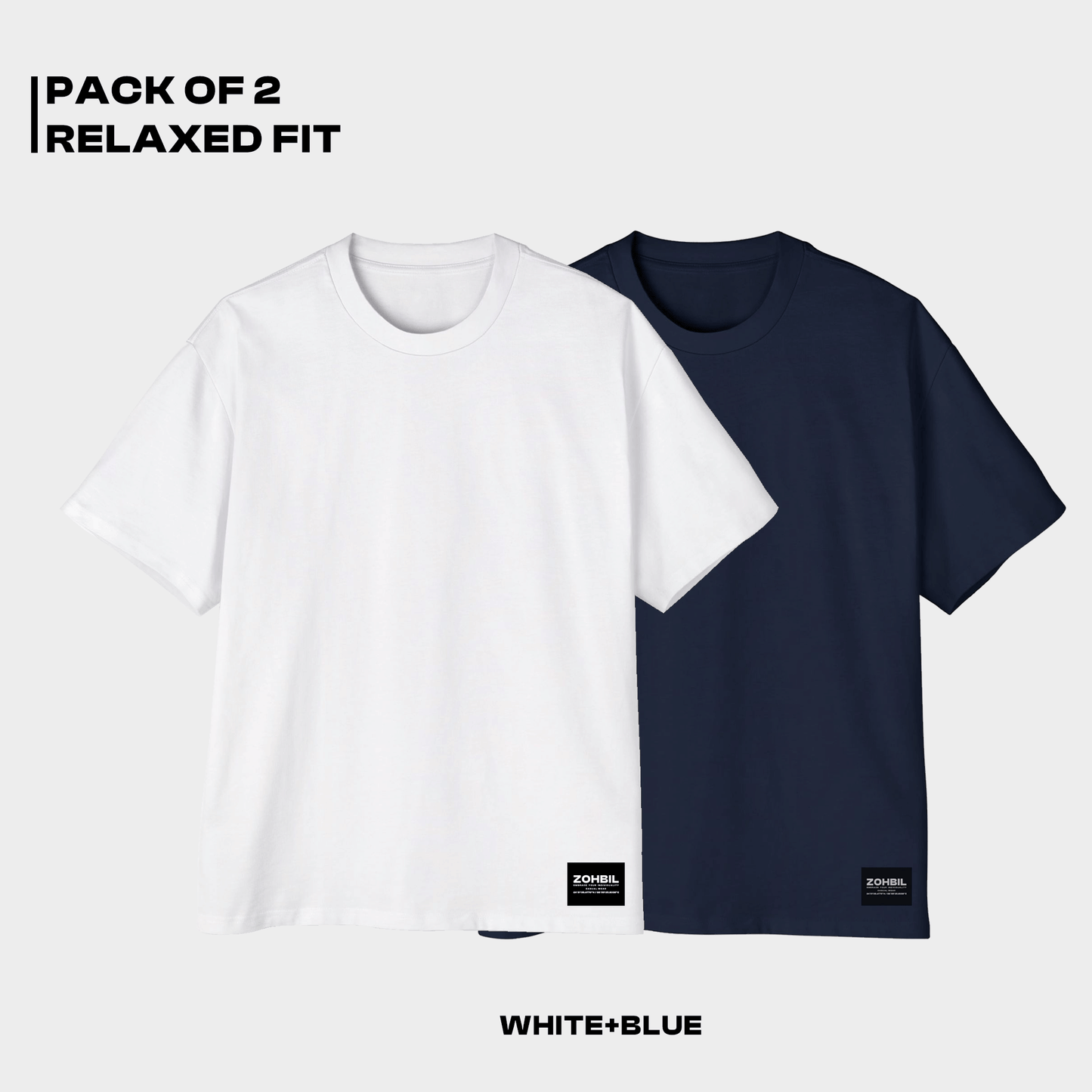 Pack Of 2 White + Blue