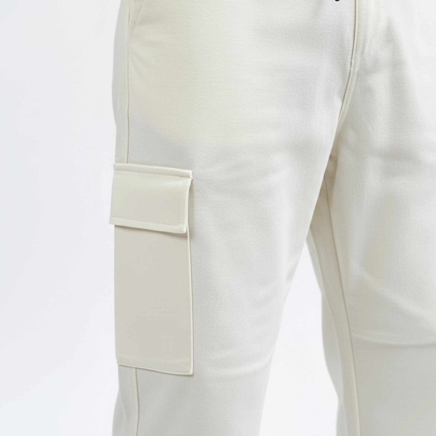 White Loose Fit Cargo Pant