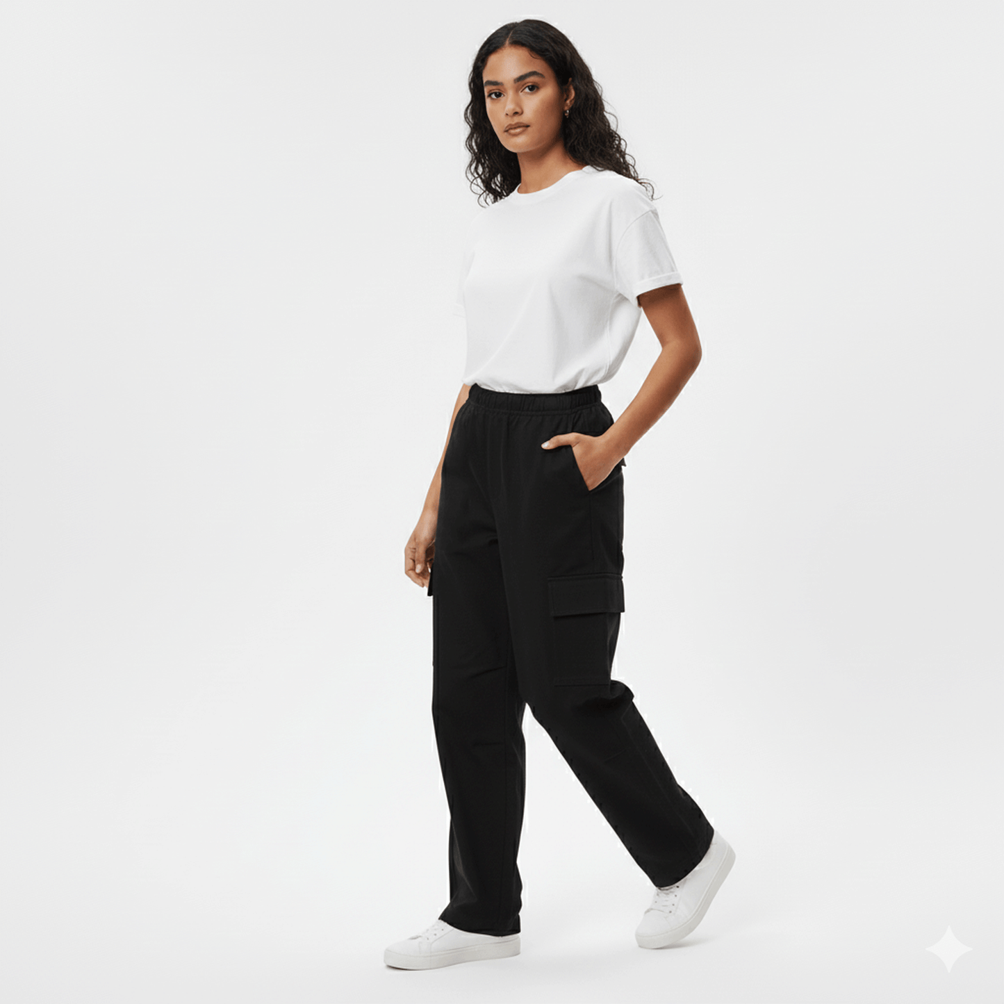 Black Loose Fit Cargo Pant