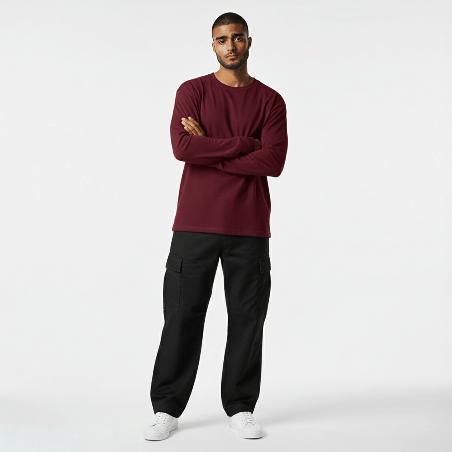 Maroon Regular Fit – 24/7 Long Sleeves T Shirt