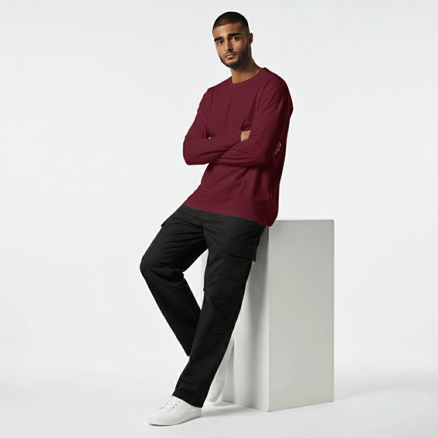 Maroon Regular Fit – 24/7 Long Sleeves T Shirt