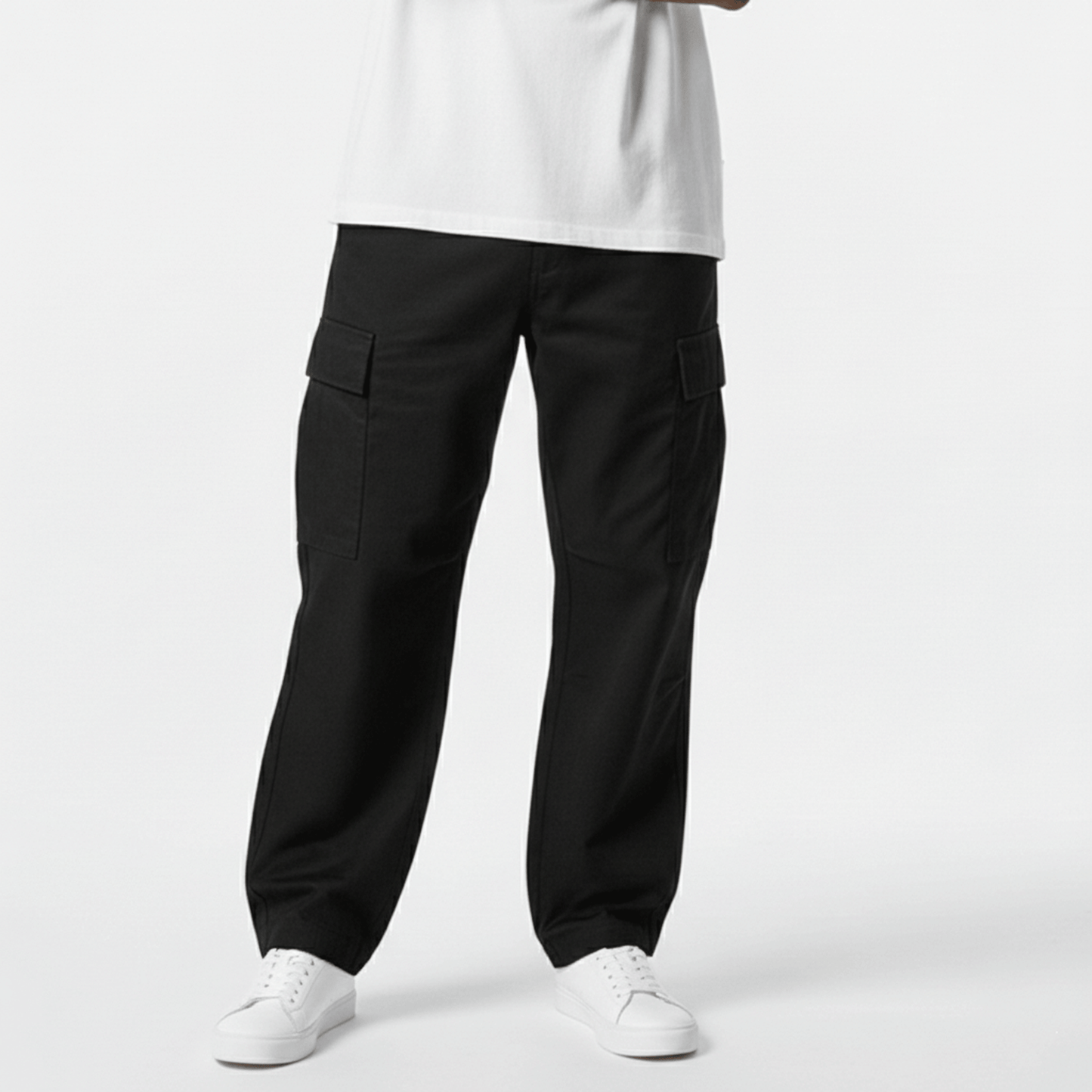 Black Loose Fit Cargo Pant
