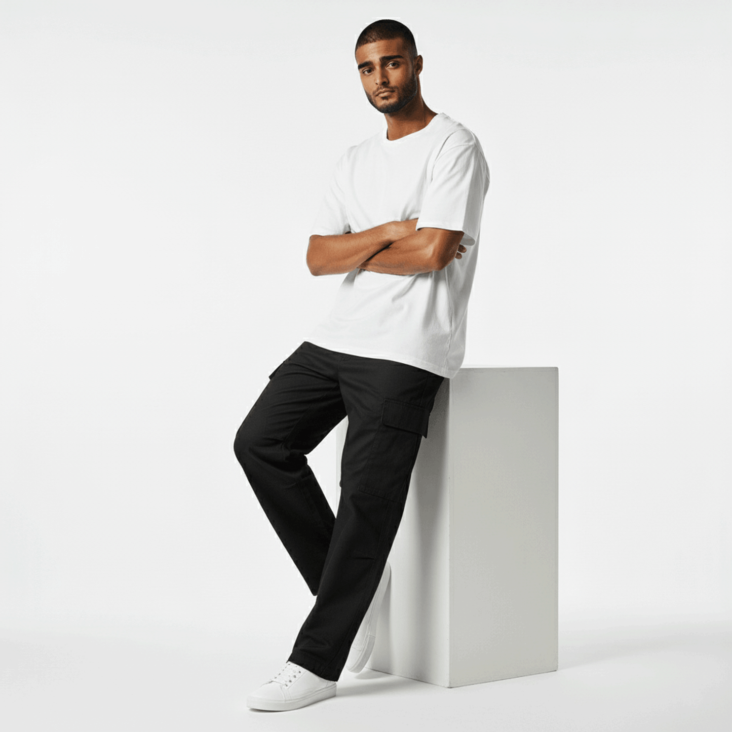 Black Loose Fit Cargo Pant