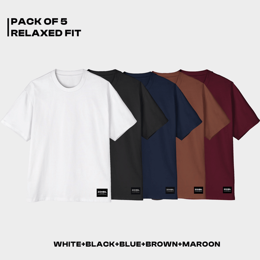 Pack of 5 Relaxed Fit T-Shirt