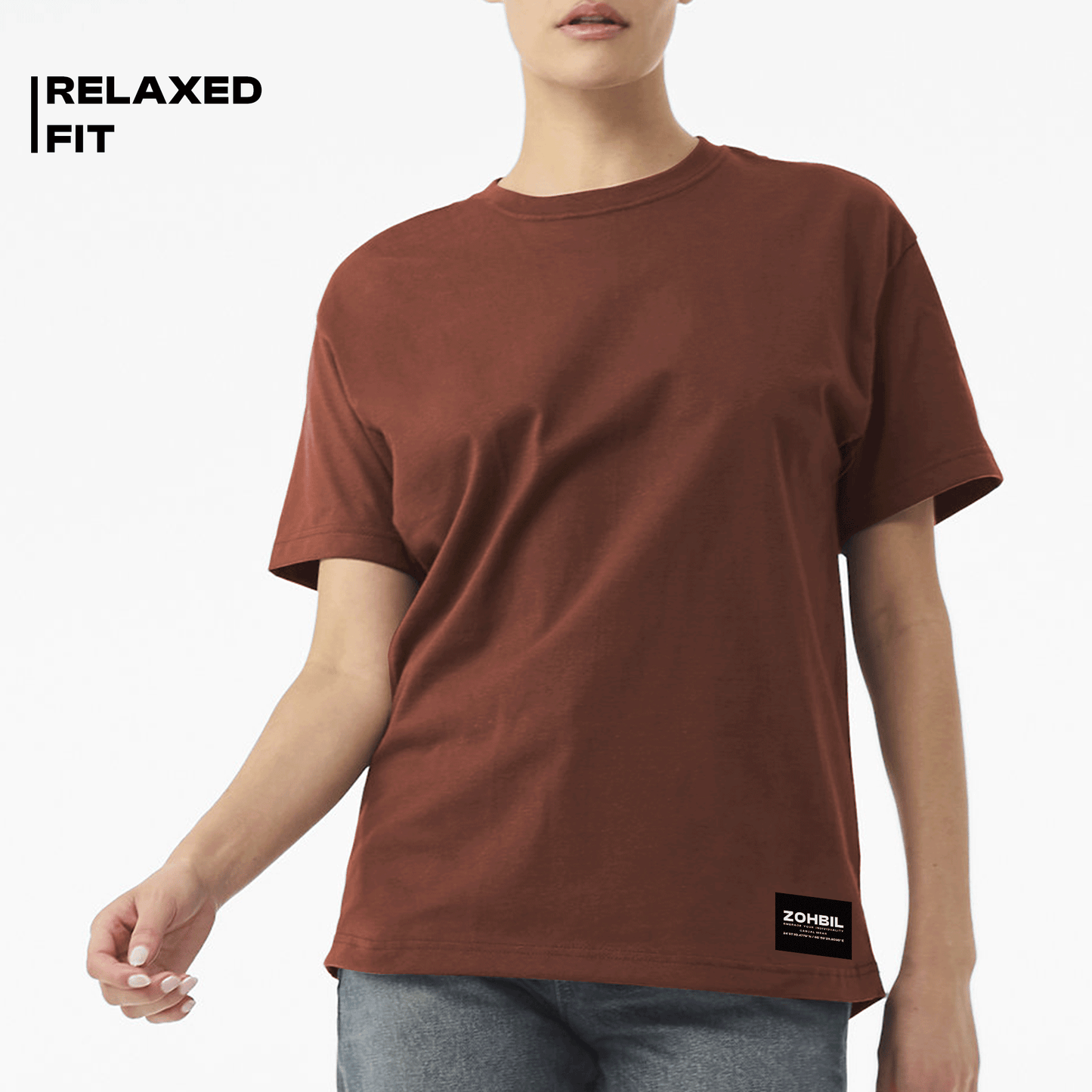 Basic Relaxed Fit Brown T-Shirt